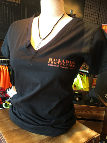 SUPER VENTE à 5,99$ Chandail noir manches courtes femmes - écriture orange