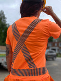 Chandail orange ou jaune à bandes réfléchissantes