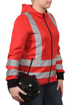 Manteaux - Rouge - Vélo - bulldog protection - haute visibilité - bicyclette - côté